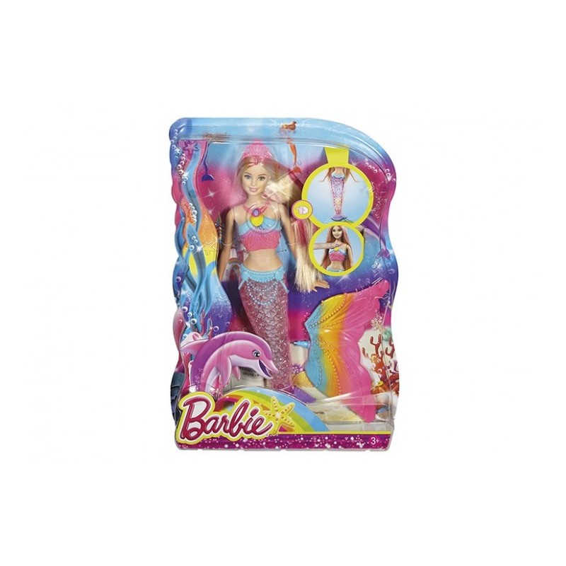 barbie sirena luces arcoiris